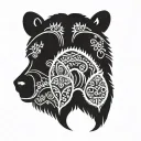 bear Nordic style tattoo design idea