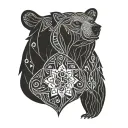bear Nordic style tattoo design idea