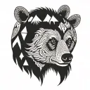 bear Nordic style tattoo design idea