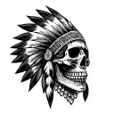 Native American skull  tattoo design idea