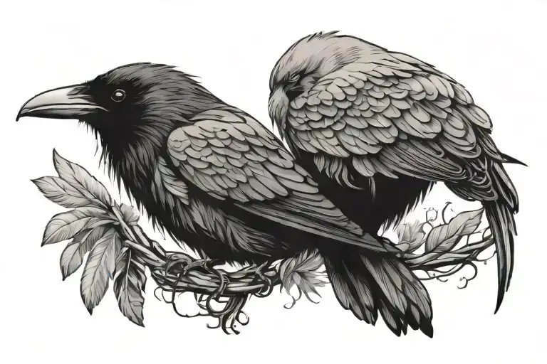 a tribal healer a baby girl raven feathers tattoo design idea