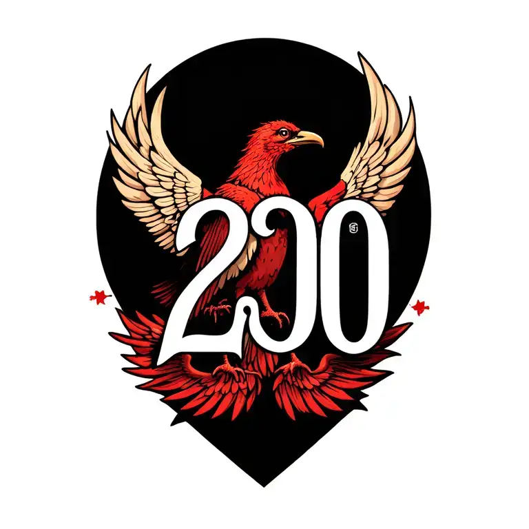 "20" Liver Bird tattoo design idea