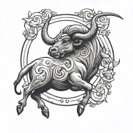taurus and cancer zodiac sign tattoo design idea
