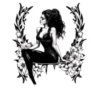 Riley Reid skimpy pinup tattoo design idea