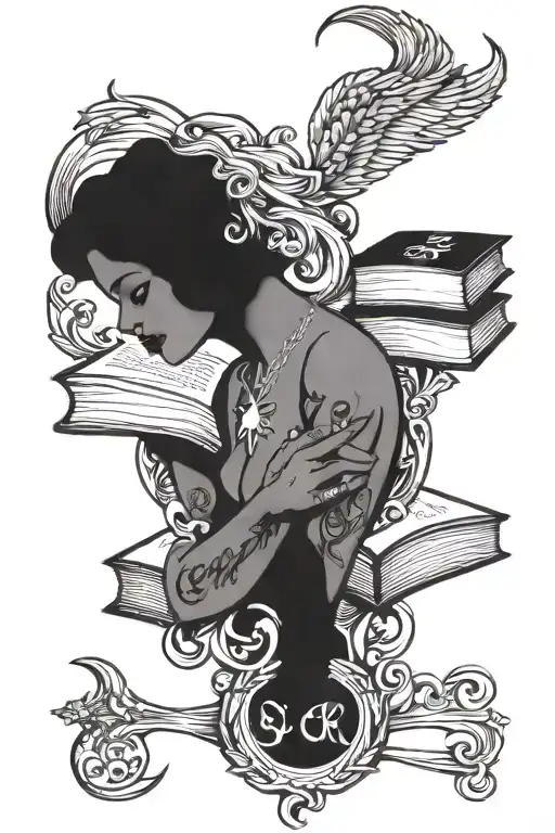 feminism symbol fuck the patriarchy books tattoo design idea