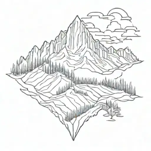 simple crested butte mountain peak tattoo design idea