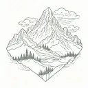 simple crested butte mountain peak tattoo design idea