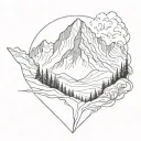 simple crested butte mountain peak tattoo design idea