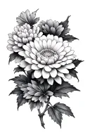 Japanese chrysanthemum flower blooming tattoo design idea