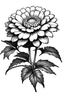 Japanese chrysanthemum flower blooming tattoo design idea