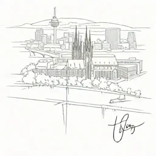 1. FC Cologne skyline tattoo design idea