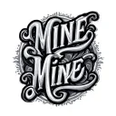 fine line text on shoulder mine tattoo design idea