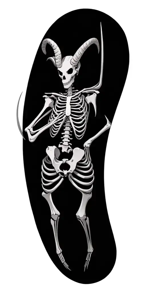 Sagittarius Aries Capricorn Pisces skeleton tattoo design idea