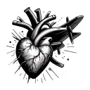 Heart And Plane tattoo design idea