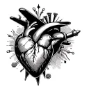 Heart And Plane tattoo design idea