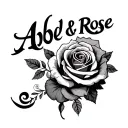 "Abel & Rose" Abel & Rose wrapped tattoo design idea