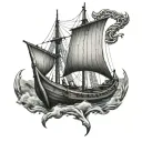 vikings boat tattoo design idea