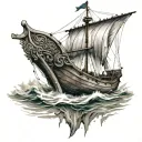 vikings boat tattoo design idea