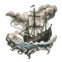 vikings boat tattoo design idea