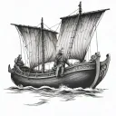 vikings boat tattoo design idea