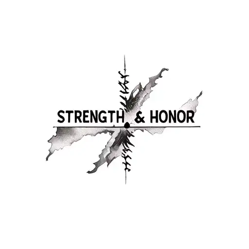 "Strength & Honor" looks like an incision scar with roman numerals as the stich marks tattoo design idea