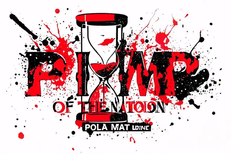 "Pimp of the nation " Hourglass tattoo design idea