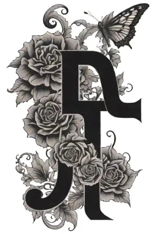 alphabet R K K A blackwork tattoo tattoo design idea