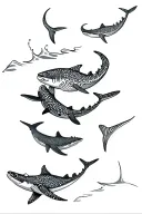 Whale shark, leopard shark, fingerprint, diver, manta ray tattoo design idea