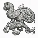 persian empire black and white tattoo design idea