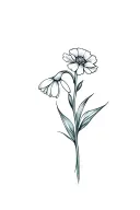 fine line carnation and snowdrop flower tattoo design idea