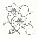 cattleya flower with vines tattoo design idea