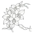 cattleya flower with vines tattoo design idea