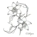 cattleya flower with vines tattoo design idea