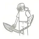 faceless puppet with a chainsaw tattoo design idea