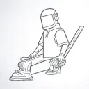 faceless puppet with a chainsaw tattoo design idea