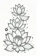 lotus and moon phases tattoo design idea