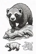 bipolar honey badger tattoo design idea