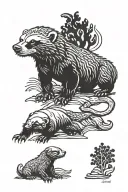 bipolar honey badger tattoo design idea