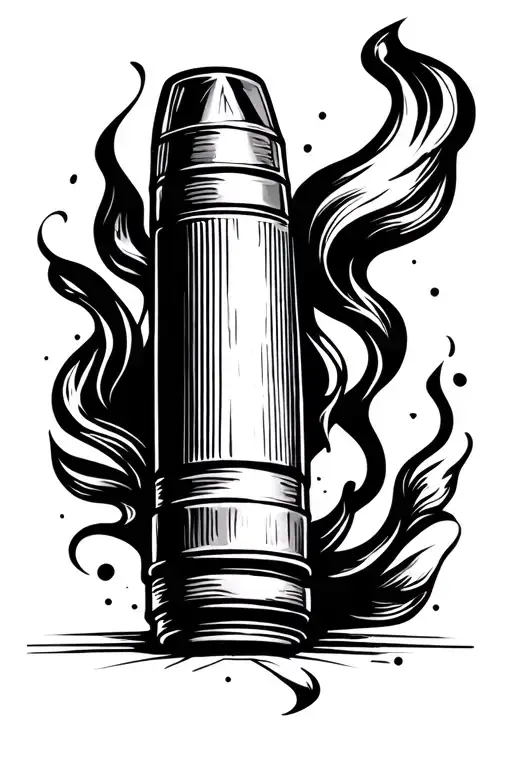 shotgun shell smoking tattoo design idea
