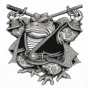 drunk toad samurai tattoo design idea
