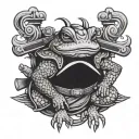 drunk toad samurai tattoo design idea