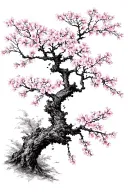 cherry blossom tree tattoo design idea