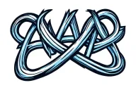 "AVAP" infinity symbol intertwined tattoo design idea
