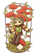 minecraft grass block tattoo design idea