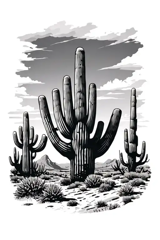 Arizona desert landscape inside tattoo design idea