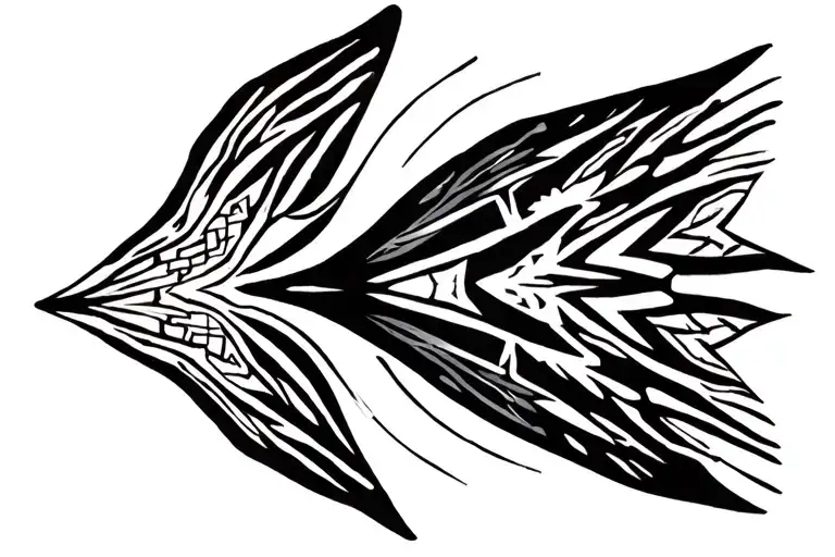 symetrical eagle ray tattoo design idea
