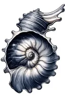 Nautilus shell cross section with Galaxy filled tattoo design idea