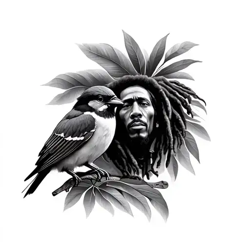 Bob Marley 3 Little Birds tattoo design idea