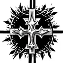 eastern orthodox cross ☦️ with thick black outline tattoo tattoo design idea