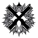 eastern orthodox cross ☦️ with thick black outline tattoo tattoo design idea